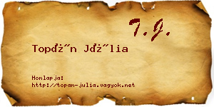 Topán Júlia névjegykártya